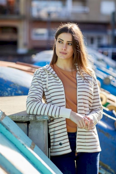batela sudadera de rayas con cremallera