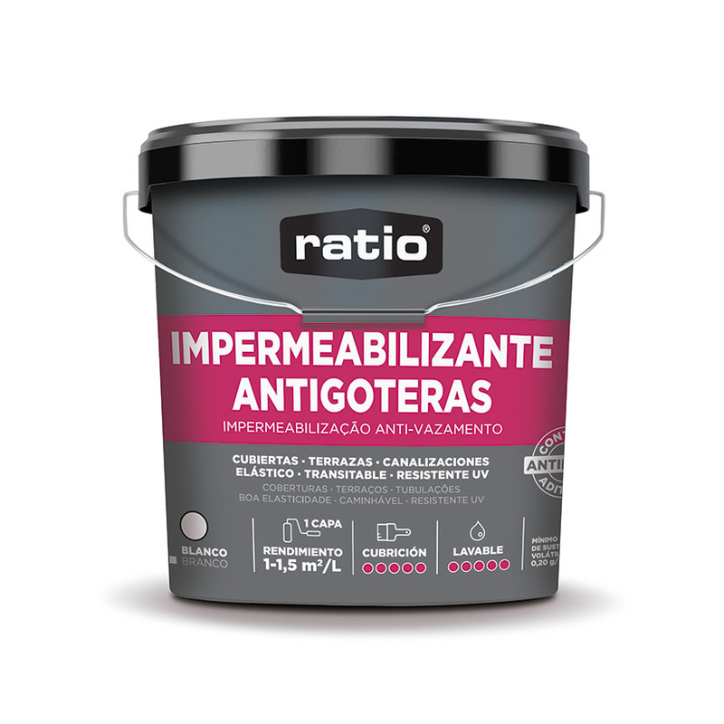 Impermeabilizante RATIO antigoteras 15L Rojo
