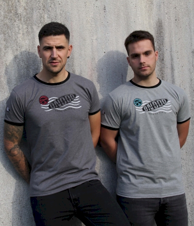 Camiseta m. corta gris claro con ribete - Kresal