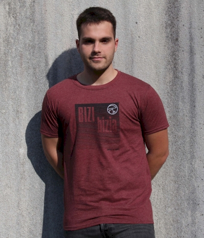 Camiseta m. corta granate jaspeado - Bizi