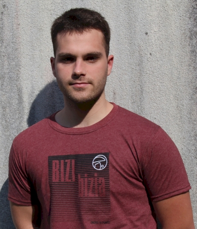 Camiseta m. corta granate jaspeado - Bizi