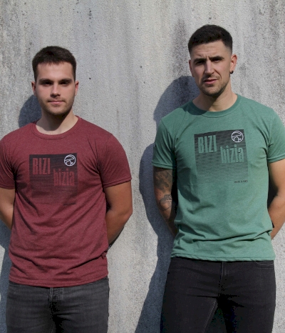Camiseta m. corta granate jaspeado - Bizi