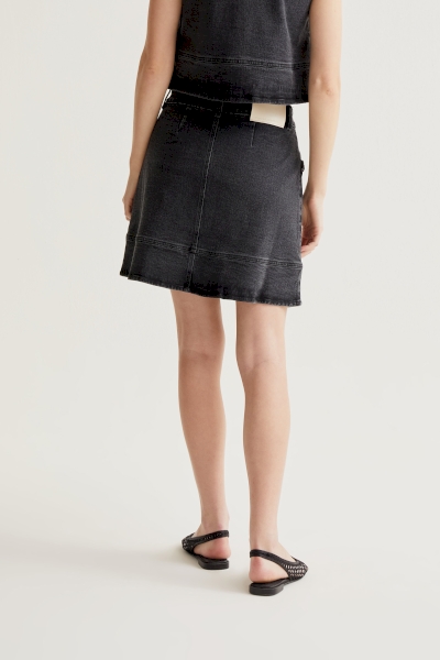 Falda jeans negra