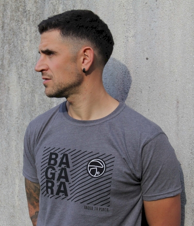 Camiseta m. corta gris jaspeado - Bagara